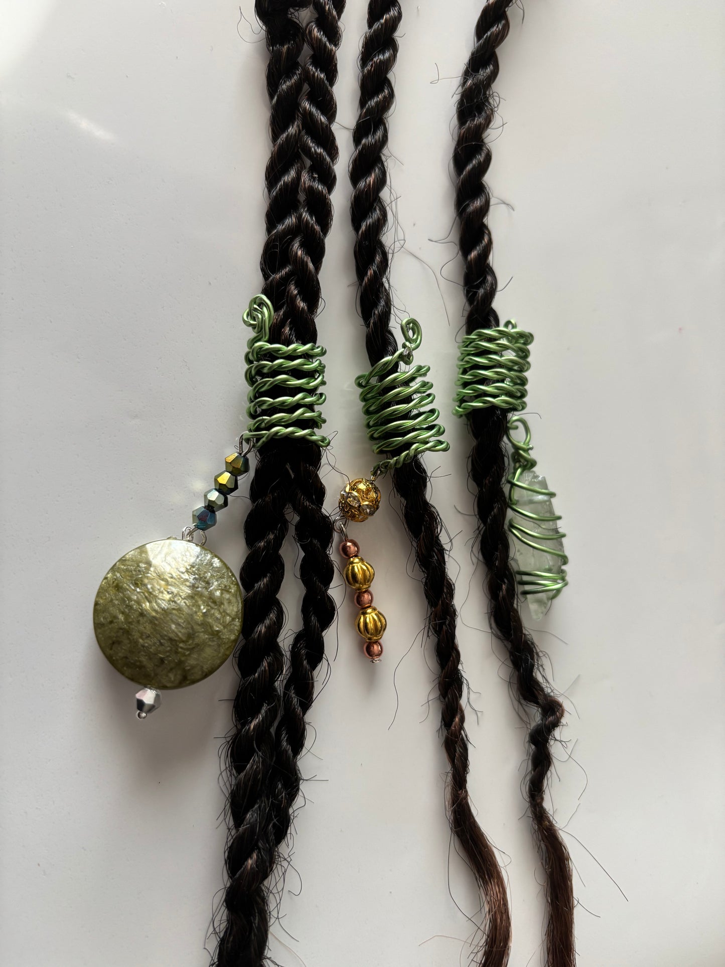 3 Piece Green Crystal and Bead set