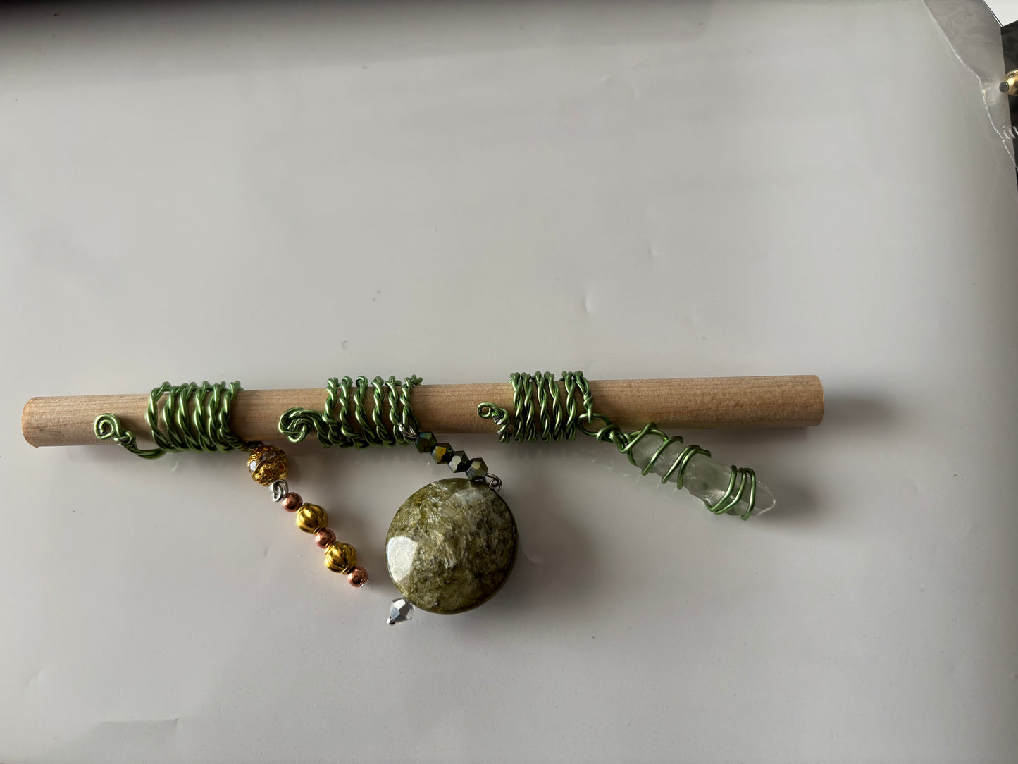 3 Piece Green Crystal and Bead set